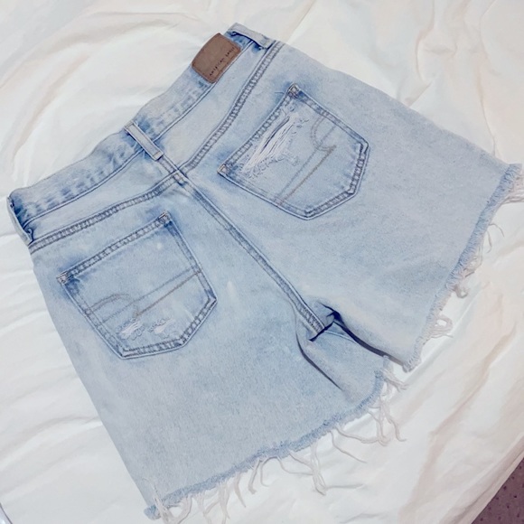 AE distressed midi denim shorts sz0 - Picture 2 of 3